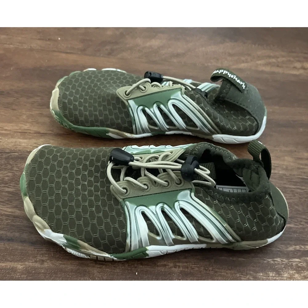 Happy Shark Minimalist Water Shoe Barefoot Army Green Youth Size 11.5 EU 29 NEW